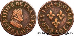 HENRI IV LE GRAND Double tournois, 2e type de Paris (légende française) 1604 Paris, Moulin des Étuves