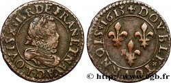 LOUIS XIII Double tournois, type 2 1613 Lyon