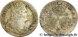 LOUIS XIV LE GRAND OU LE ROI SOLEIL Demi-écu aux trois couronnes 1710 Paris
