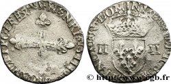 HENRI III Quart d écu, croix de face 1585 Rennes