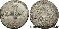 HENRI III Quart d écu, croix de face 1582 La Rochelle