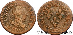 LOUIS XIII LE JUSTE Double tournois, type 3 1614 Lyon