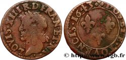 LOUIS XIII LE JUSTE Double tournois, type de Warin 1643