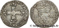 HENRY IV Quart d écu, croix bâtonnée et fleurdelisée de face 1608 Nantes