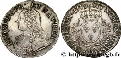 LOUIS XV DIT LE BIEN AIMÉ Écu aux branches d olivier, buste habillé 1739 Riom
