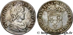 LOUIS XIV THE SUN KING Quart d écu à la mèche courte 1644 Paris, Monnaie de Matignon