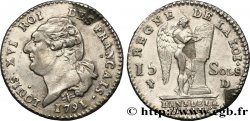 LOUIS XVI 15 sols dit au génie , type FRANCAIS 1791 Lyon