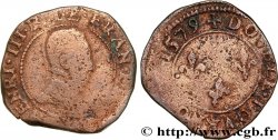 HENRY III Double tournois, type de Rouen 1579 Rouen