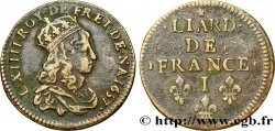 LOUIS XIV LE GRAND OU LE ROI SOLEIL Liard de cuivre, 2e type 1657 Limoges