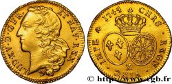 LOUIS XV DIT LE BIEN AIMÉ Double louis d’or aux écus ovales, tête ceinte d’un bandeau 1744 Grenoble