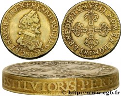HENRY IV Piéfort 
d’argent de poids quadruple du demi-franc 1607 Paris, Moulin du Louvre