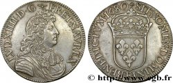 LOUIS XIV LE GRAND OU LE ROI SOLEIL Écu, portrait à la cravate courte 1680 Tours