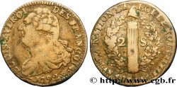 LOUIS XVI (MONARQUE CONSTITUTIONNEL) 2 sols dit au faisceau , type FRANCOIS 1792 Lille