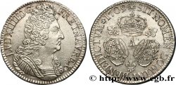 LOUIS XIV LE GRAND OU LE ROI SOLEIL Écu aux trois couronnes 1709 Paris SUP