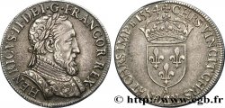 HENRI II Teston au buste lauré, 1er type, fabriqué au moulin 1554 Paris, Moulin des Étuves SUP
