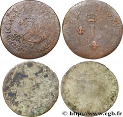 LOUIS XV DIT LE BIEN AIMÉ Double sol de billon, lot de 2 ex. n.d.