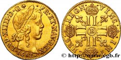 LOUIS XIV LE GRAND OU LE ROI SOLEIL Louis d’or aux huit L, portrait à la mèche longue 1652 Rouen