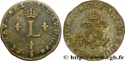 LOUIS XV DIT LE BIEN AIMÉ Double sol de billon (faux) 1758 Paris