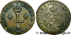 LOUIS XV DIT LE BIEN AIMÉ Double sol de billon 1741 Poitiers