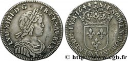 LOUIS XIV LE GRAND OU LE ROI SOLEIL Douzième d écu, portrait à la mèche courte 1644 Paris, Monnaie de Matignon