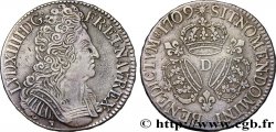 LOUIS XIV LE GRAND OU LE ROI SOLEIL Écu aux trois couronnes 1709 Lyon