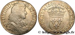 LOUIS XIV LE GRAND OU LE ROI SOLEIL Écu, portrait à la cravate courte 1680 Aix-en-Provence TB+/TTB
