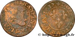 LOUIS XIII LE JUSTE Double tournois, type 8 1632 Lyon