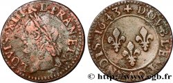 LOUIS XIII LE JUSTE Double tournois, type de Warin 1643 s.l.
