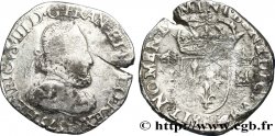 HENRI III Teston 3e type, col fraisé 1575 Angers