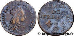 LOUIS XIV LE GRAND OU LE ROI SOLEIL Liard de cuivre, 2e type 1656 Corbeil