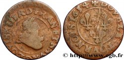 LOUIS XIII LE JUSTE Double tournois, type 8 1634 Lyon