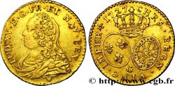 LOUIS XV DIT LE BIEN AIMÉ Demi-louis d or aux écus ovales, buste habillé 1727 Poitiers