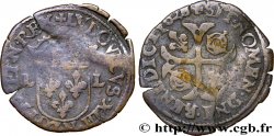 LOUIS XIII LE JUSTE Douzain, à la croix cantonnée de deux lis et de deux couronnes (émission protestante) 1628 Nîmes