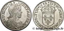 LOUIS XIV  THE SUN KING  Demi-écu, portrait à la mèche longue 1651 Saint-Lô