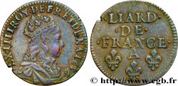 LOUIS XIV LE GRAND OU LE ROI SOLEIL Liard de cuivre, 2e type 1656 Corbeil