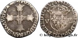 HENRY IV Huitième d écu, croix batonnée et couronnée de face 1603 Saint-Lô