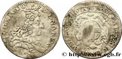 ITALIE - MODÈNE - LOUIS XIV LE GRAND OU LE ROI SOLEIL Pièce de trois sols, double georgin ou demi-livre de Modène 1704 Modène