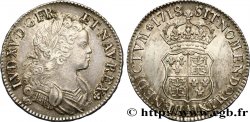 LOUIS XV DIT LE BIEN AIMÉ Écu dit de France-Navarre 1718 Paris