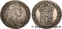 LOUIS XIV THE SUN KING Demi-écu, portrait apollinien 1662 Nantes
