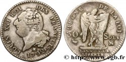 LOUIS XVI 30 sols dit au génie , type FRANÇOIS 1792 Marseille