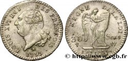 LOUIS XVI (MONARQUE CONSTITUTIONNEL) 30 sols dit au génie , type FRANCOIS 1793 Lille