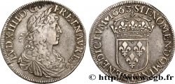 LOUIS XIV THE SUN KING Écu au buste juvénile, 1er type 1663 Bayonne