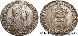 LOUIS XIV LE GRAND OU LE ROI SOLEIL Demi-écu, portrait apollinien 1665 Bayonne TB+/TTB