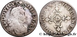 LOUIS XIV LE GRAND OU LE ROI SOLEIL Quatre sols à la croix formée de lis 1676 Vimy-en-Lyonnais (actuellement Neuville-sur-Saône) B/TB