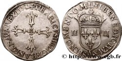 HENRY IV Quart d écu, croix feuillue de face 1591 Compiègne