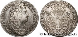 LOUIS XIV LE GRAND OU LE ROI SOLEIL Écu aux trois couronnes 1712 Riom TTB