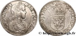 LOUIS XIV LE GRAND OU LE ROI SOLEIL Écu, portrait à la mèche longue 1654 Bordeaux TTB