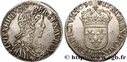 LOUIS XIV LE GRAND OU LE ROI SOLEIL Demi-écu, portrait à la mèche longue 1654 Nantes TTB/TTB+