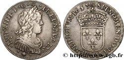 LOUIS XIV LE GRAND OU LE ROI SOLEIL Quart d écu, portait à la mèche longue 1653 Lyon TTB/TTB+