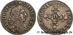 LOUIS XIV LE GRAND OU LE ROI SOLEIL Quatre sols à la croix formée de lis 1677 Vimy-en-Lyonnais (actuellement Neuville-sur-Saône) TTB+